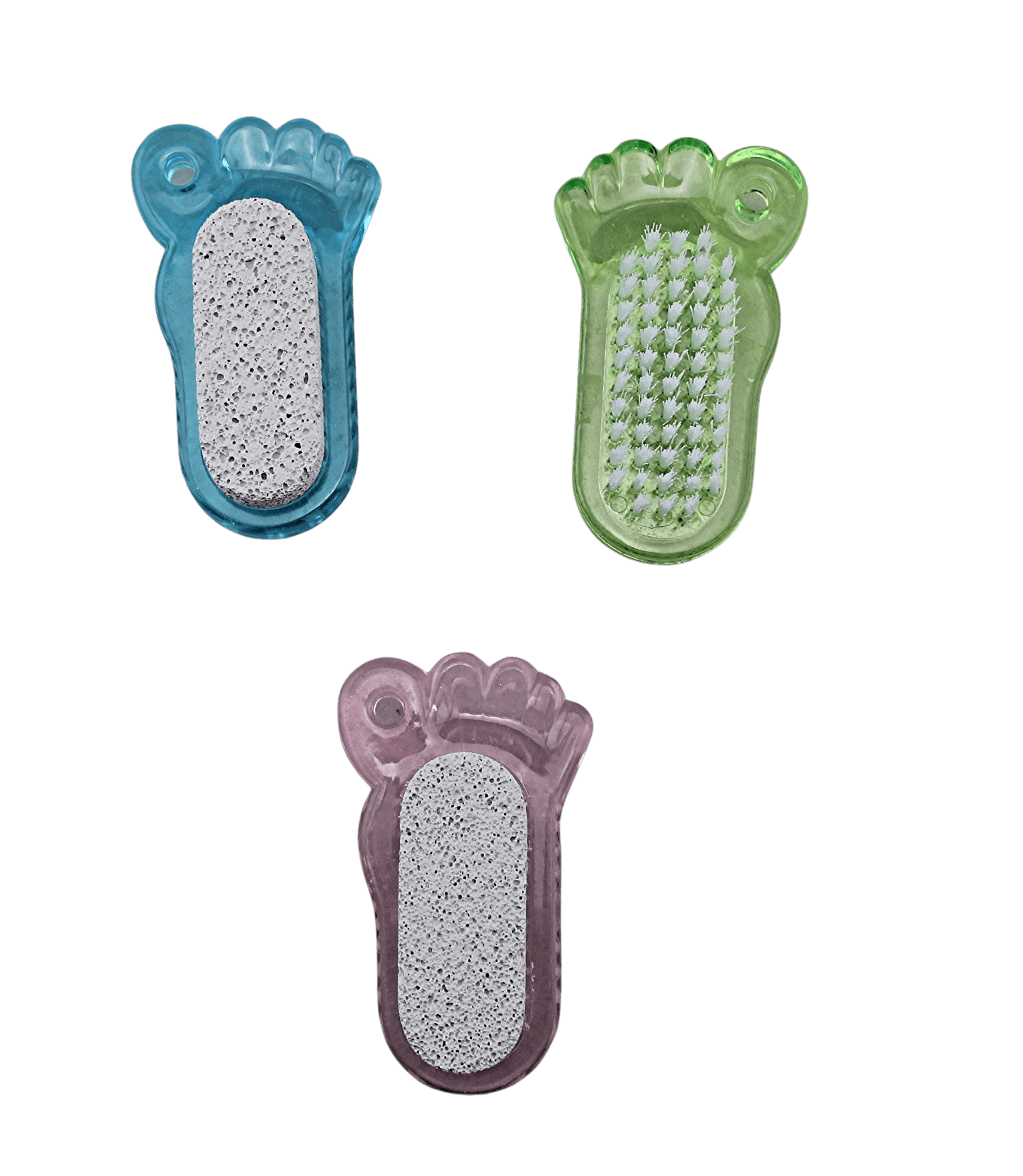 3 Pack Foot Pumice and Nail Brush Pedicure Tool Exfoliating Scrubber