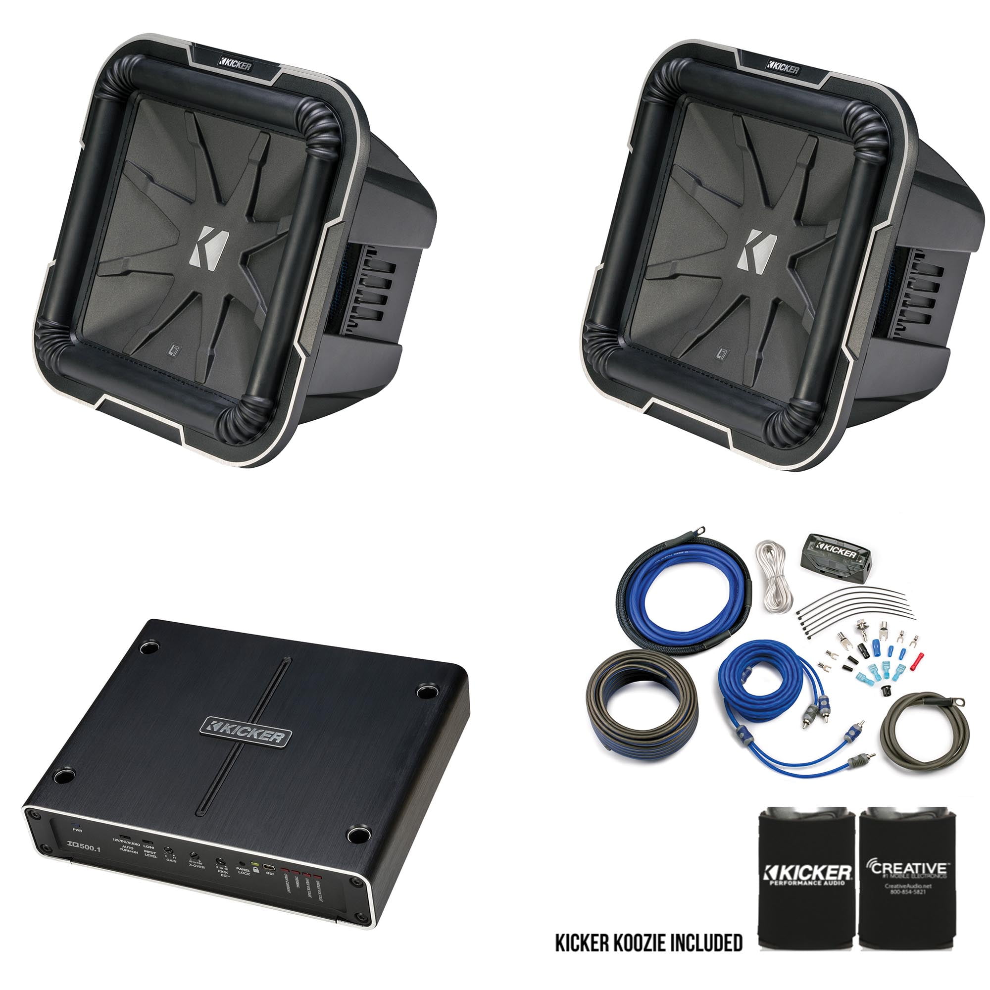 Kicker QClass Bundle Two 41L7122 12" L7 Subwoofers With 42IQ10001