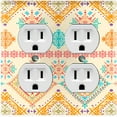 thumbnail image 1 of Metal Light Switch Plate Outlet Cover Ethnic Aztec Tribal Pattern Yellow SFR063, 1 of 13