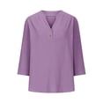 thumbnail image 4 of WCJM Long Sleeve Crop Tops for Women Twist Back Workout Cropped Women's Long Sleeve T-Shirt Cotton Linen Shirts for Women Button Down Tops Short Sleeve Casual Blouses Oversized Tshirts  2026, 4 of 5
