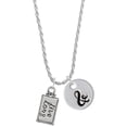 thumbnail image 1 of Delight Jewelry Silvertone Live Long Silvertone Script Initial Disc - & - Charm Necklace, 20"+3", 1 of 4
