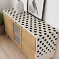 thumbnail image 4 of Wave Point Black Table Runner - 120 Inch Long, Kitchen Dining Table Runner Dresser Scarves, Modern Minimalist Geometric on Linen Farmhouse Decor for Coffee Tables Wedding Party Banquet, 4 of 8