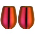 thumbnail image 2 of Father's Day Gift Stainless Steel Stemless Wine Glass, Outdoor Portable Wine Tumbler For The Pool, Camping, Cookouts, Travel - Set Of 2 Metal Drinking, 2 of 4