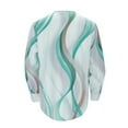 thumbnail image 3 of Mens Polo Shirts Casual Personalized Print Long Sleeve Ples Size Collarless Tops Fall Loose Mens T Shirts Mint Green L, 3 of 7