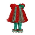 thumbnail image 1 of Bonnie Jean Little Girls Holiday Christmas Santa red Outfit Dress 2pc Set 5, 1 of 1