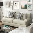 thumbnail image 4 of Furniture of America Jomin Chenille Ivory 4-Piece Sofa Set with Striped Ottoman, 4 of 11