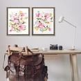 thumbnail image 3 of Stupell Industries Pink Scattered Blooms Botanical & Floral Painting Brown Floater Framed Canvas Art Print Wall Art, 25 x 31, Set of 2, 3 of 10
