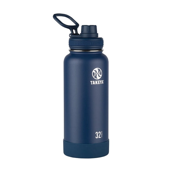 Botella de agua Takeya Actives con aislamiento al vacío, 946 ml, color azul medianoche