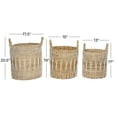 thumbnail image 4 of DecMode Bohemian Banana Leaf Storage Basket, 21", 19", 17"H, Brown, 3 - Pieces, 4 of 10