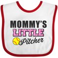 thumbnail image 3 of Inktastic Mommys Little Pitcher Softball Girls Baby Bib, 3 of 4