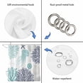 thumbnail image 5 of Teal Navy Blue Coastal Bathroom Shower Curtains with 12 Hooks Polyester Waterproof Shower Curtain for Stalls and Bathtubs Coral Jellyfish Nautical Decorative Bathroom Privacy Curtain 48x72 Inches, 5 of 9