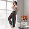 thumbnail image 5 of Cauagu Colorful Stripes Pajama Pants for Women Loose Fit Wide Leg Trouser Pants Casual Elastic Waist Drawstring Lounge Pants, 5 of 6