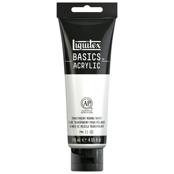 Liquitex BASICS Acrylic Color, 4 oz. Tube, Transparent Mixing White