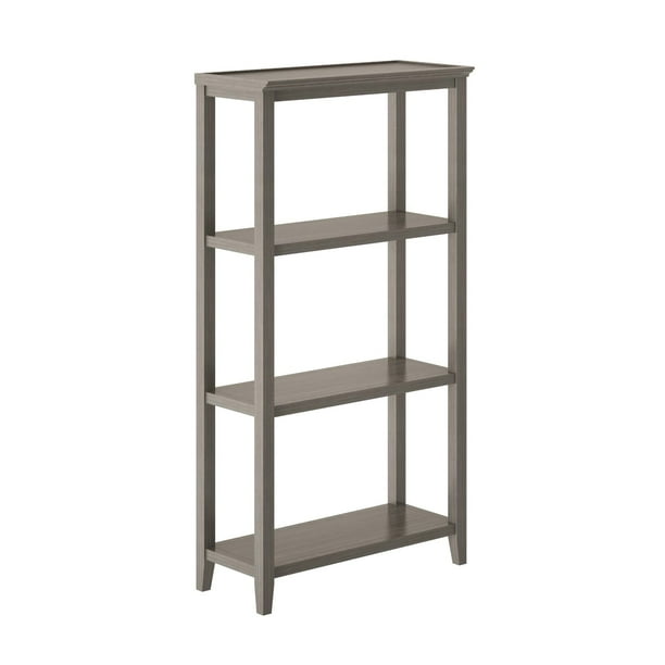 60.5" Washed Gray Solid 3Tier Tall Vertical Bookcase
