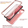 thumbnail image 3 of for Google Pixel 4a Case【NOT for 5G】, [Built-in Screen Protector] Marble Full-Body Protection Shockproof Rugged TPU Bumper Protective Case for Google Pixel 4a 4G 5.8 inch 2020(Rose Marble), 3 of 8