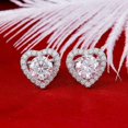 thumbnail image 2 of Forever Jewels 3Ct Round Cut Moissanite Women Heart Stud Earrings 14K White Gold Plated, 2 of 3