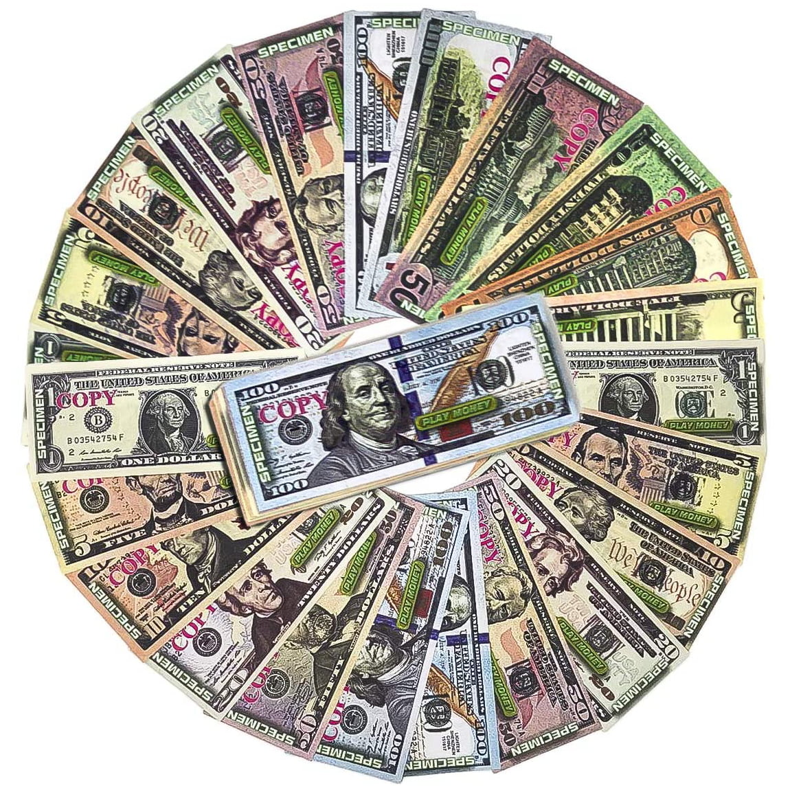 New 1$ Bill Pranks Prop Money, 80 Play Money for Kids