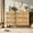 Natural, variant on Juiluna Rattan 6 Drawer Dressers for Bedroom, Large Double Dresser with Deep Drawers, Chest of Drawers for Closet with Wide Top, Long Wooden Dresser for Living Room, Hallway, Kids Room, Natural