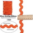 thumbnail image 2 of Cinta de zigzag de 12.5 yardas para coser, cinta ondulada de 1/2 pulgada, zigzag, naranja y rojo, cinta de encaje en forma de S, tela tejida de poliéster con carrete, 2 of 9