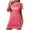 Hot Pink, variant on Tnhcen Inclusive Plus Size Halloween Sleepwear Funny Cartoon Print Short Sleeve Dress Round Neck Stretchy Polyester Spandex S-2XL for Every Woman