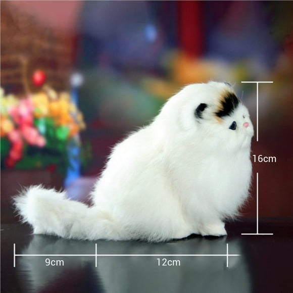 maskred Real Sheep Hair Simulation Cat Plush Toy Electronic Pet Doll with Meow Sound Children's Cute Pet Toy No.3