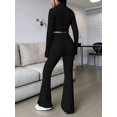 thumbnail image 4 of Conjunto de Dos Piezas para Mujer, Pantalón Corto de Larga con Cremallera y Pantalones, Chándal Sexy y Ajustado para Estar en Casa. Negro M, 4 of 6
