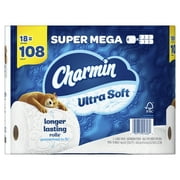 Charmin Ultra Soft Toilet Paper, 18 Super Mega Rolls