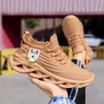 thumbnail image 5 of EKRBXA Knit No-Tie Sneakers, Lightweight Breathable Mesh Running Shoes, Non-Slip Comfort Casual Trainers with Wave Hollow Sole for Gym & Everyday Wear, 5 of 5