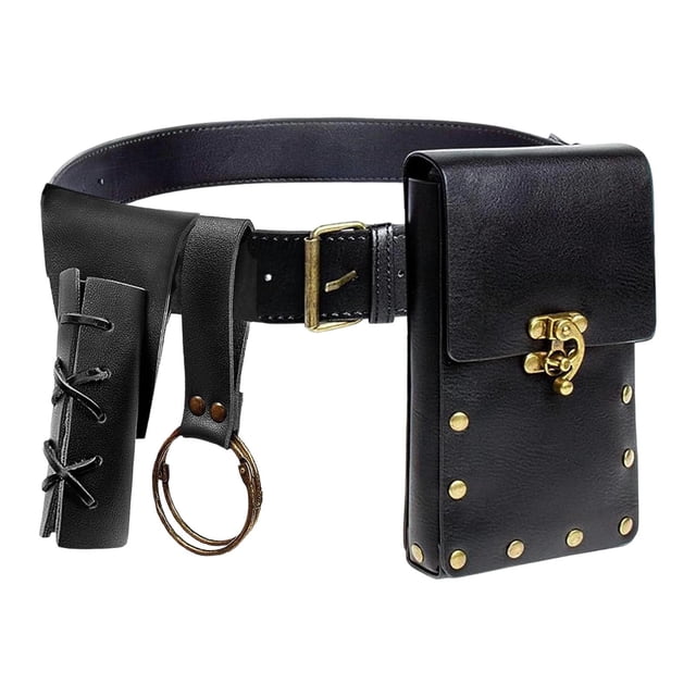 Conjunto de cinturón de caballero medieval, accesorio fotográfico, pretina, falda, caminata para juego de rol de vacaciones Estilo D