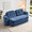 dark blue, variant on Lovableguy Modern Folding Sofa Bed,2-in-1 Convertible Corduroy Sleeper Sofa with Cushion Unfolds into Quilt,Comfy Folding Cloud Love Seat for Living Room,No Assembly Required,Brown