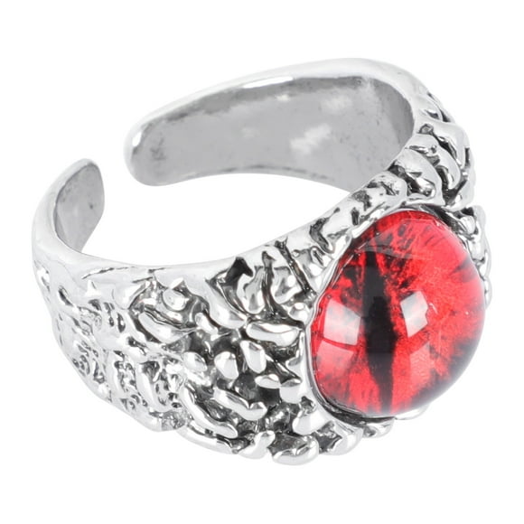 1Pcs Fashion Red Iron Mens Costume Goth Ring for Special Occasions