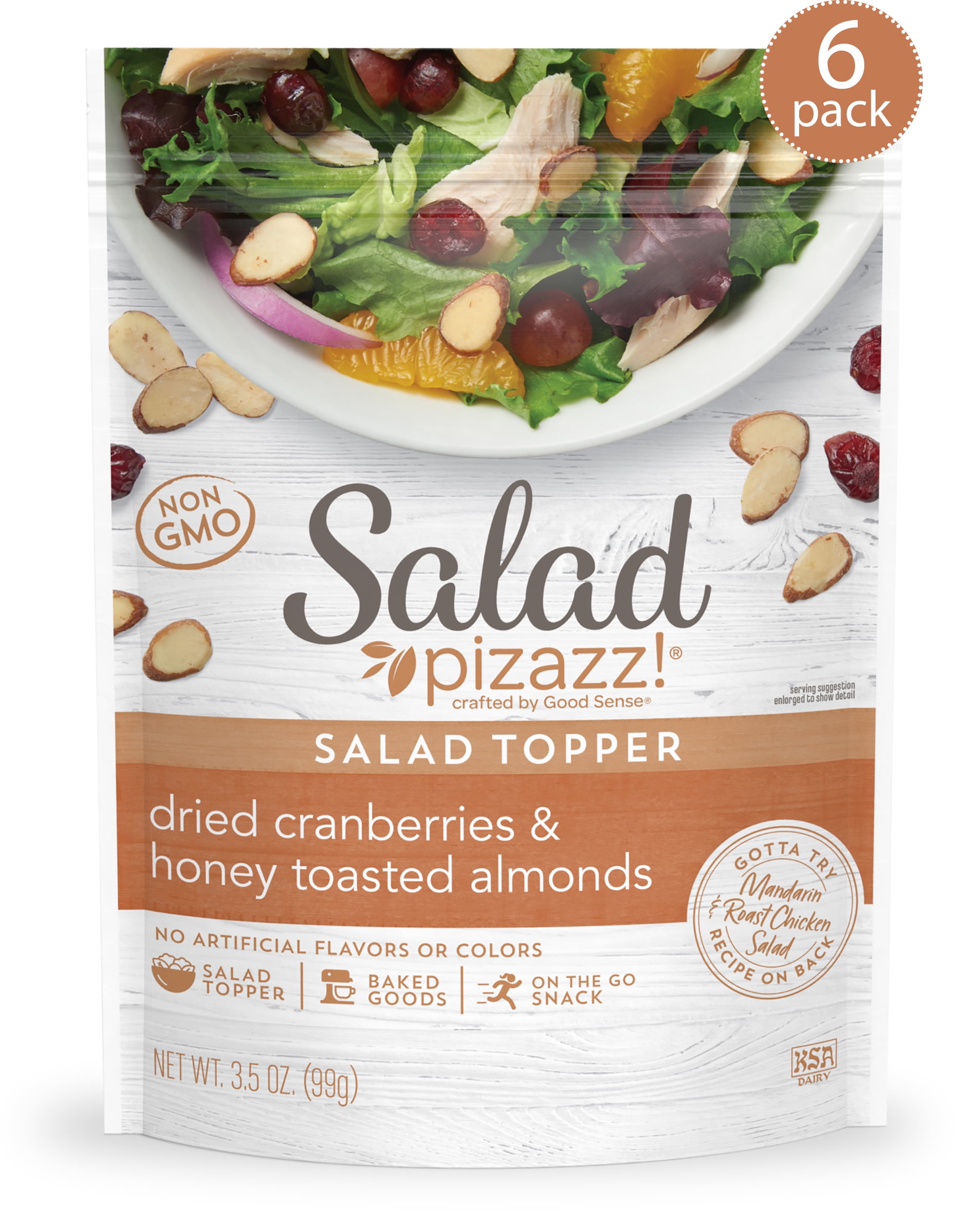 Salad Pizazz! Dried Cranberries & Honey Roasted Almond Salad Topper, 3