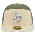 thumbnail image 2 of Men's New Era Light Beige/Olive Minnesota Vikings Two-Tone Color Pack Split Panel 59FIFTY Fitted Hat, 2 of 5