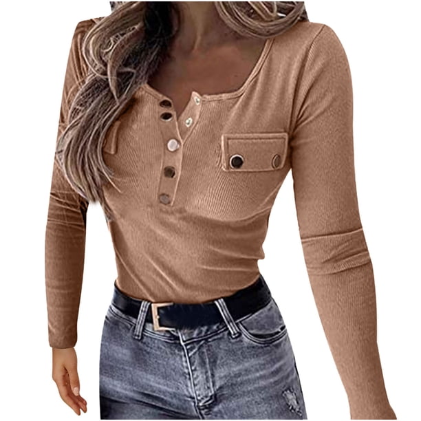 Top de otoño invierno de cobertura de manga larga delgado de punto de moda de color sólido para mujer Fridja FKASFK2844