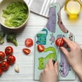 thumbnail image 3 of Kitten Cutting Board, Hand Drawn Colorful Cartoon Style Print Domestic Cats Pets Paws in Watercolors, Decorative Tempered Glass Cutting and Serving Board, Wine Bottle Shape, Multicolor, by Ambesonne, 3 of 5