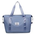 thumbnail image 1 of Bolsa de gimnasio para mujer, bolsa de viaje plegable de gran capacidad, tela Oxford, diseño impermeable para deportes al aire libre, viajes, yoga, 1 of 5