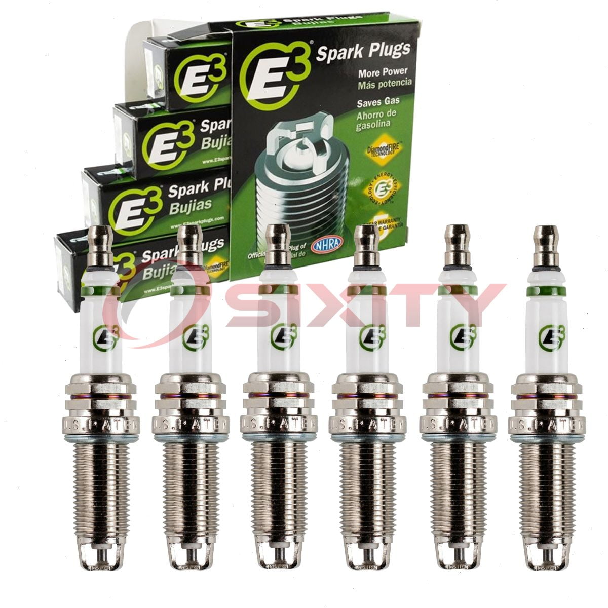 6 pc E3 Spark Plugs compatible with Lexus IS350 3.5L V6 2006-2022