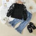 thumbnail image 2 of Futezty Toddler Boys Girls Clothes Fall Winter Outfit Sets, Set For Kids Crew Neck Patchwork Stretch 0 6 12 18 24 Months 2T 3T 4T 2 Pcs Top and Pants, 2 of 8