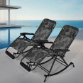 thumbnail image 3 of MoNiBloom 2 Pack Zero Gravity Lounge Chairs, Adjustable Rocking Chairs with Headrest & Foot Pads, Outdoor Portable Recliner, Folding Lounge Rocker, Camouflage, 3 of 11