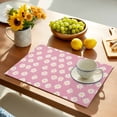 thumbnail image 5 of Placemats Set of 6, White Daisies Place Mats Pink Background Tablemats Washable Placemat Table Decoration for Kitchen Table Dinner Party Home Decor Indoor Outdoor 13x19 Inch, 5 of 9