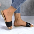 thumbnail image 3 of GJPBGK Women's Flat Slide Sandals Open Toe One-Band Summer Slip-On Shoes for Beach, Travel & Casual Outfits, 3 of 6