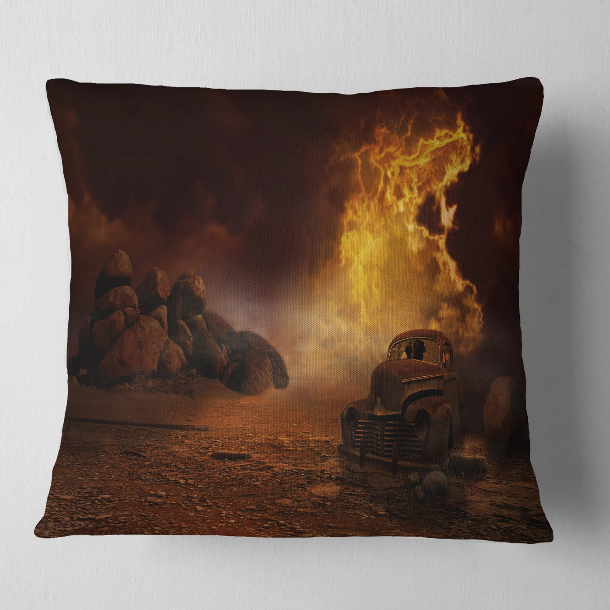 Designart Everything to End - Abstract Throw Pillow - 16x16