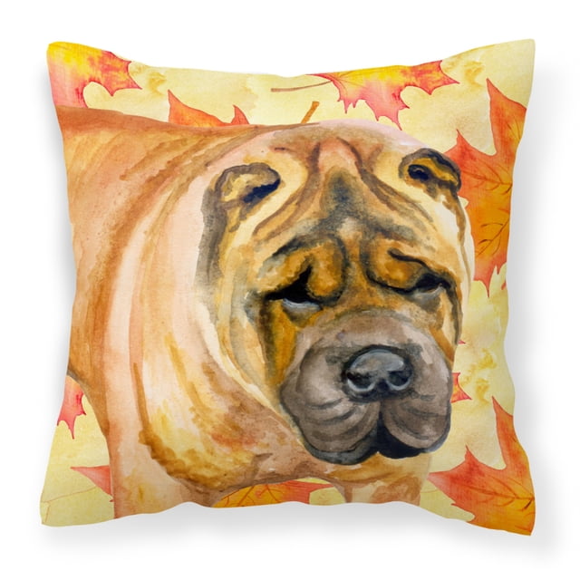 "Treasures BB9922PW1414 Shar Pei Outdoor Canvas Pillow, Fall Leaves" Caroline's Treasures BB9922PW1414