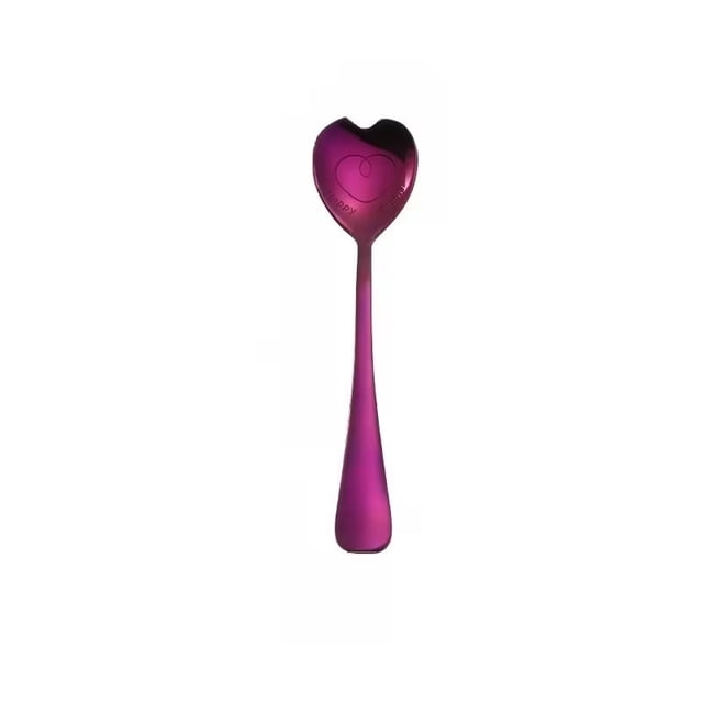 1 unidad, cuchara de postre de amor de boda, cuchara mezcladora de mango largo de recuerdo, cuchara creativa de acero inoxidable en forma de corazón for el Día de San Valentín