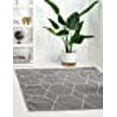 thumbnail image 3 of Unique Loom 3151526 4 x 4 ft. Geometric Trellis Frieze Square Rug, Light Gray, 3 of 15