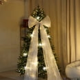 thumbnail image 5 of 20 x 78 Inches Large Christmas Tree Topper Bow - Fluffy Tulle/Satin Xmas Bow for Tree, Wreath, Wall, Door, Car Decor - Extra Large Bows with Long Streamers Holiday Wedding Party Decorations, 5 of 7