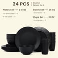 thumbnail image 3 of Homienly Wheat Straw Dinnerware Set, 24-Piece, Plates, Bowls & Cups, Service for 6, Microwave & Dishwasher Safe, Plastic Dinnerware Set and Dish Set for Home, College, Picnic and Travel, Black, 3 of 9