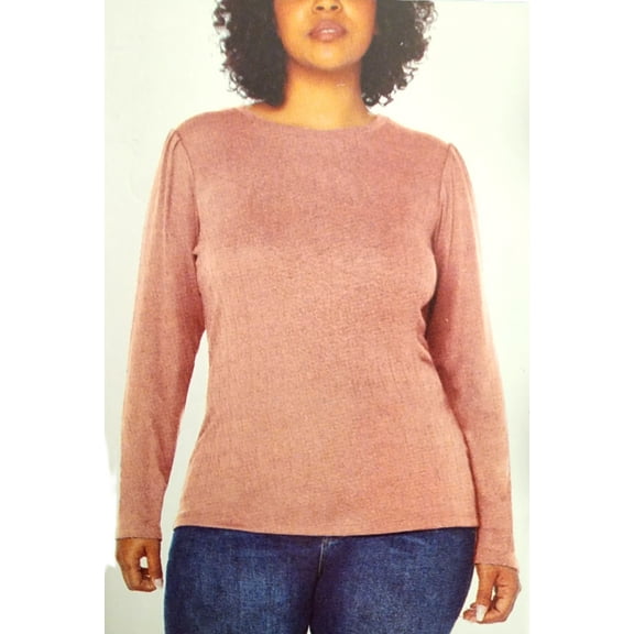 Well Worn Ladies' Pointelle Long Sleeve Crewneck Top (Pink, XXL)