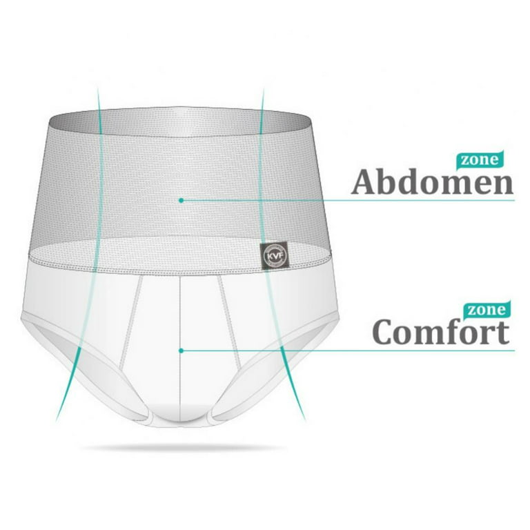 High Waisted Underwear for Men's Cotton Shapewear Briefs Tummy Control  Panties