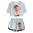 thumbnail image 2 of EDFBUYKRS Girls Shorts Set Top And Short Set Short Sleeve Tees Music Fan Outfit Kids, 2 of 4